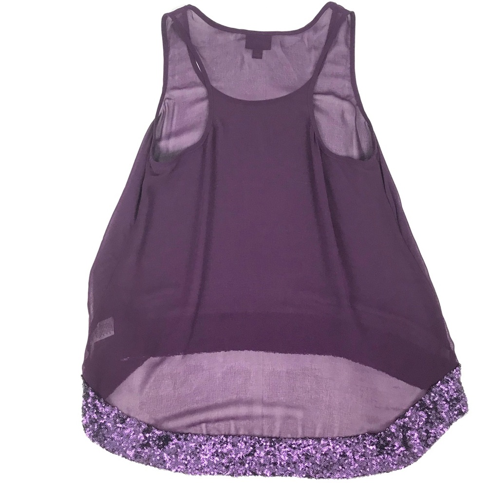 Mossimo Sheer Sequin Tank Top Size S Women Purple - Picture 6 of 8